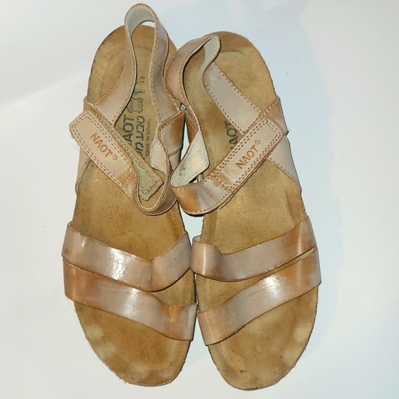 Naot Tan Leather Cork Strappy Sandals Ankle Strap Minimalist Fairy Boho Indie - Picture 8 of 8